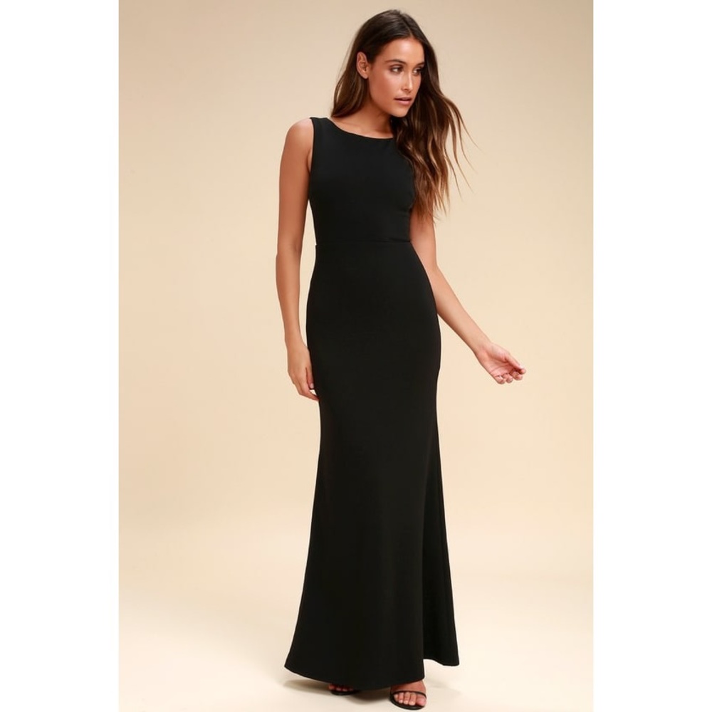 Hollywood Boulevard Black Backless Maxi Dress